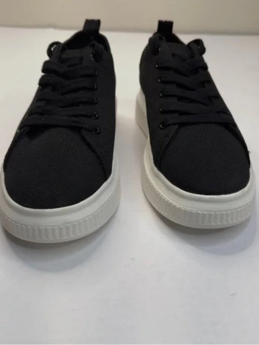 BP. Black Canvas Lace-Up Chuncky Platform Sneakers Women’s Casual Shoes Size 9M